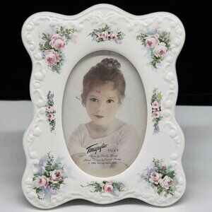 Terragrafics 1986 Floral Musical Ceramic Picture Frame Memories 3.5"x5"